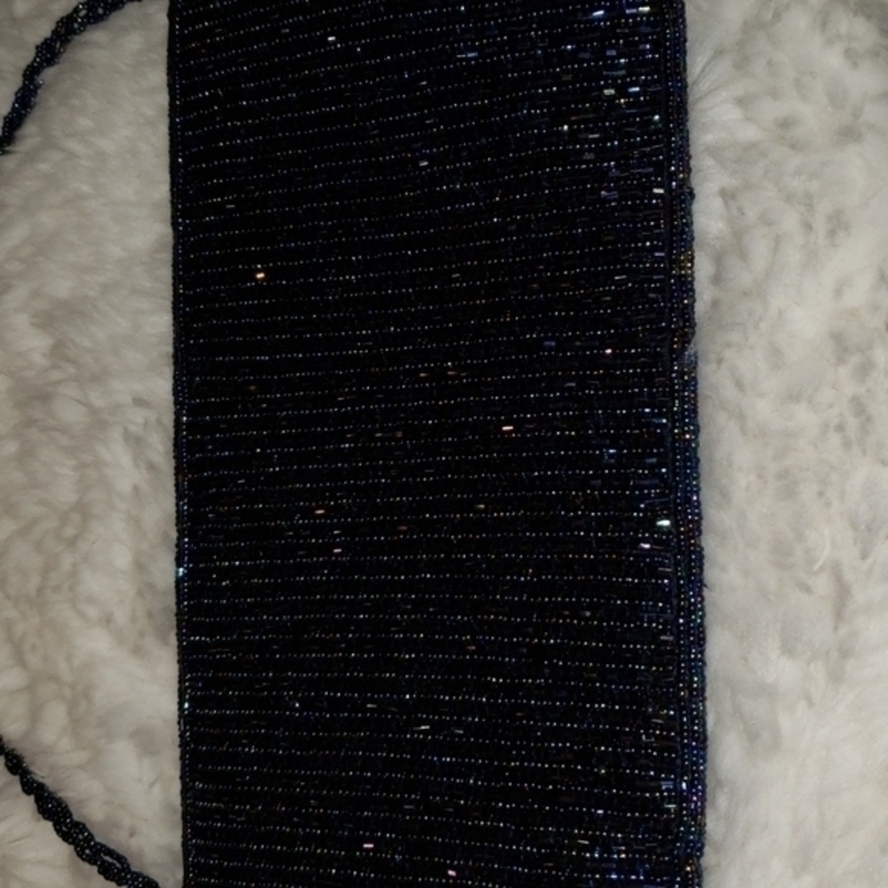 NWT Carlo‎ Fellini Blue Sequin Bling Shoulder  Bag - Picture 4 of 7